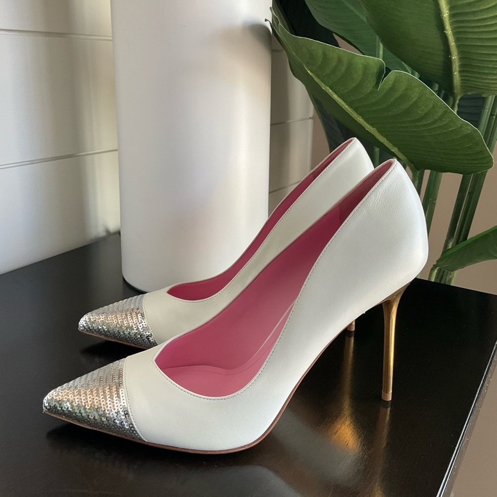 Balmain Ruby 95 MM Sequined Leather Pumps